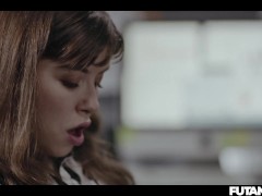 Slutty Employee Interrupts Boss’s Video Call By Sucking Her Dick TRAILER - Screenshot 4 of 16 - Futa Fucks Girl