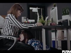 Slutty Employee Interrupts Boss’s Video Call By Sucking Her Dick TRAILER - Screenshot 9 of 16 - Futa Fucks Girl