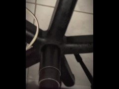 Hairy big and uncutcock expels a large load of CUM on the mirror