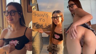 Asian MILF Gets Fucked by White Man in a Campervan for a Free Ride to Texas
