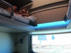 Naked girl on the train