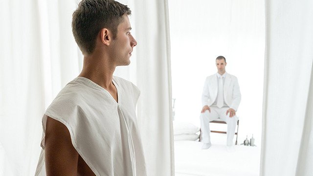 MasonicBoys Suited DILF Kyler Drake barebacks twink in sacred ritual