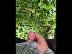 Mastubating outdoors
