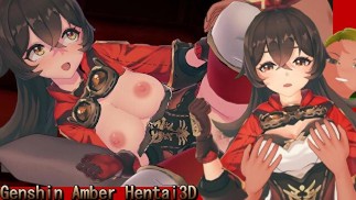 【Genshin Impact Amber】3D Hentai Animation.(Fingering,handjob,blowjob,sex)