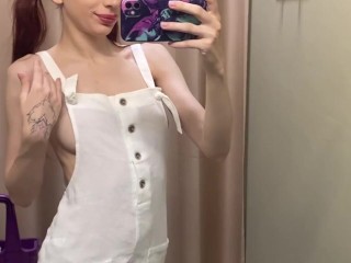 试衣间里的透明衣服！她长在我身上是什么样子的？试穿