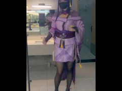 【伪娘】骚货雷电将军深夜公厕对镜脱光衣服自慰精液射满骚鞋 - Screenshot 3 of 16 - Sissy