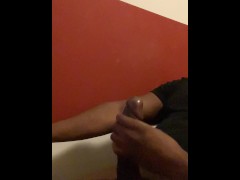 Hot black guy masturbates his bbc and cums