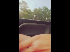 Rubbing Cock In Shorts While Driving with Loud Moaning