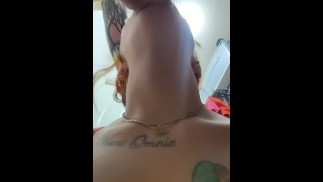 Getting his cock hard.