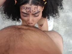 Fucking the Slave with Marks on her Body in the Backyard