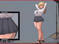 【ギャルJ●をスカウト～完全に堕とすまでタイムリープ～ 実況(体験版)】強気な金髪爆乳黒ギャルに撮影中エッチなおさわりする2Dアニメーションエロゲー。 5/16