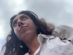 Ем пиццу со спермой на лице в публичном кафе - Screenshot 4 of 16 - Public