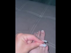 Tiny dick humiliation from teen girl and her feet