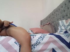 HOT STEPMOTH IN HER BED GETS ON ALL 4S TO MASTURBATE AND MASTURBATE IN HER PUSSY