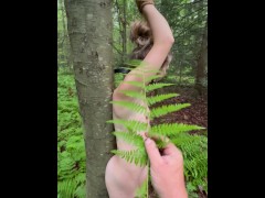 Sexy blonde gets dirty in the forest