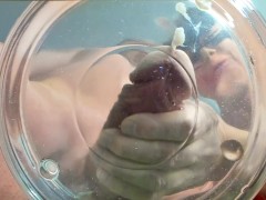 Milf extreme milking cock in water slow-mo huge cumshot .