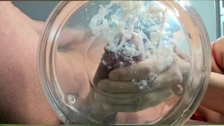 Milf extreme milking cock in water slow-mo huge cumshot .