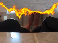 Femdom Shower Slave Orgasm BDSM Real Homemade Bondage Task Training Chastity Facesitting Cum Milf