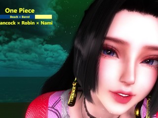 One Piece - Boa Hancock × Robin × Nami × Beach × Barrel - Lite Version