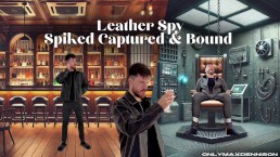 Leather spy spiked captured & bound