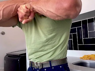 Flexing Muscles and Sprouting Hot Veins for a Worshiper