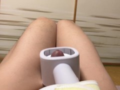 masturbation スマホ自撮りオナニー ピストン型おもちゃで自慰!卑猥な音で上下するちんぽが暴発大量射精する変態映像 - Screenshot 8 of 16 - 大量射精