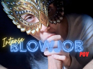 Интенсивный минет от первого лица с красивой маской - Камшот - Зрительный контакт - xxxMaskGirl