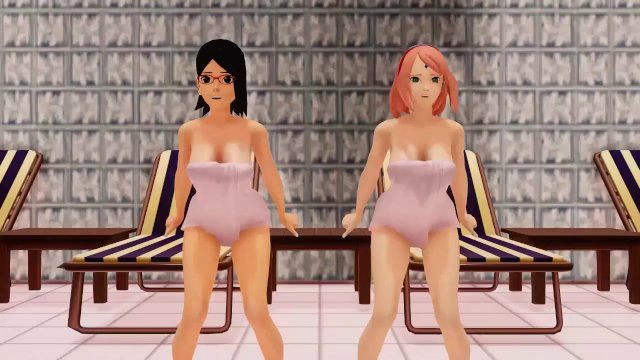Sad cat dance, Sakura and Sarada
