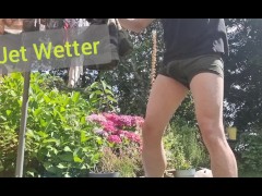 Desperately wetting my boxers while putting out the washing