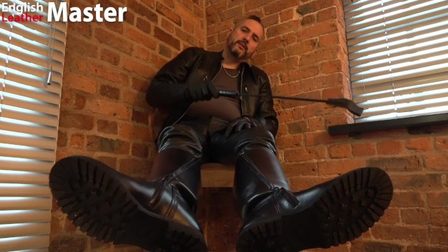 Verbal leather boot worshipping POV