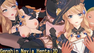 【Genshin Impact Navia】3D Hentai Animation.(Fingering,handjob,blowjob,sex)