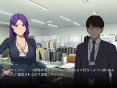 【#01 NTR Office実況(体験版)】爆乳OL寝取られアニメーションRPGエロゲー。褐色肌のショート女博士が膣内と口に同時に射精される。