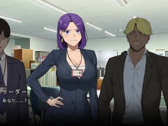 【#02 NTR Office実況(体験版)】会社の爆乳女同僚が野外でたくさんの男達にぶっかけ中出しされる。(OL寝取られアニメーションRPGエロゲー。) - Screenshot 2 of 16 - Office Hentai