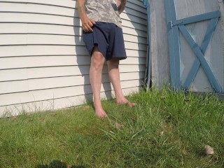 Smoking Outdoors Shorts down at Abandoned House
