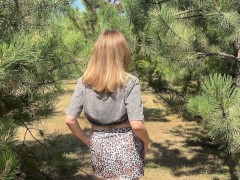 Risky public flashing in Park. Walking without undearwear. Real public