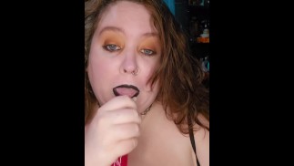 Dildo BJ with lots of spit 😈 17:40 version on OF
