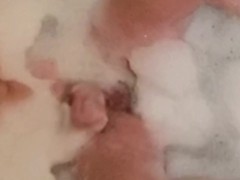 Shemale masturbating in the bathtub