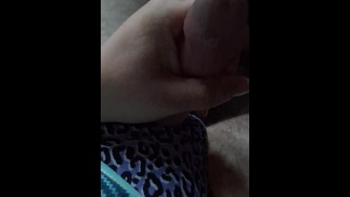 Senseless sissy in panties edging and cumming