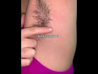Very Hairy Armpits all Sweaty!