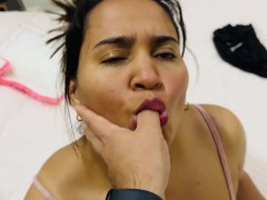 My Colombian sister-in-law comes into my room to suck my cock when her sister is not there