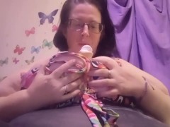 Strawberry ice cream cone sucking in tits