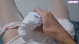 Diaper SIssy Jerking Off in her diape
