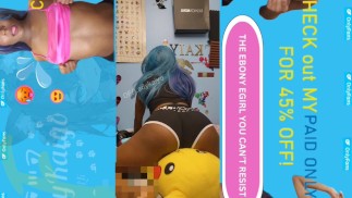 Распутная egirl сидит на лице Пикачу