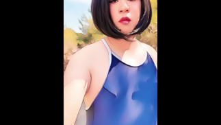 変態M男のスク水を着て放尿とオナニーを見てください。