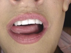 Tongue Twisting flipping Slapping  Closeup Rapid Lesbian Tongueing