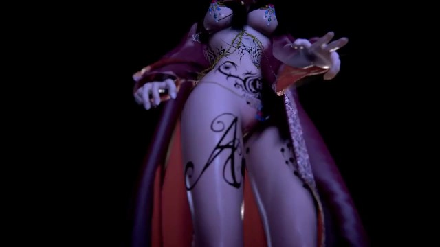3D азиатская милфа с большими сиськами с сексуальной татуировкой трясет своими большими сиськами