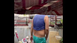 Taking A Naked Shower In The Rain Is Pleasant