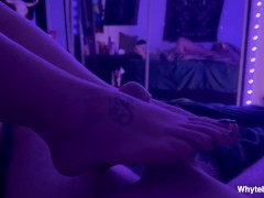 Submissive Slut Rubs my Cock with her Soles!