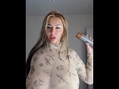Drying wet hair after a wet shower Big natural saggy tits