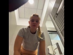 First time fucking in the public toilet